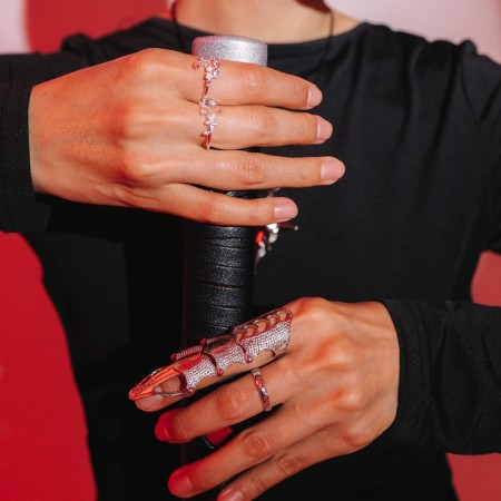 Ring "Japan" electricity, black color in silver, dimensionless-2