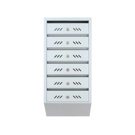 Mailing box multi -sectional, 6 sections, with the back wall, gray, Mix door-5