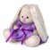 Soft toy "Bunny Mi", in a lilac dress with shine, 15 cm