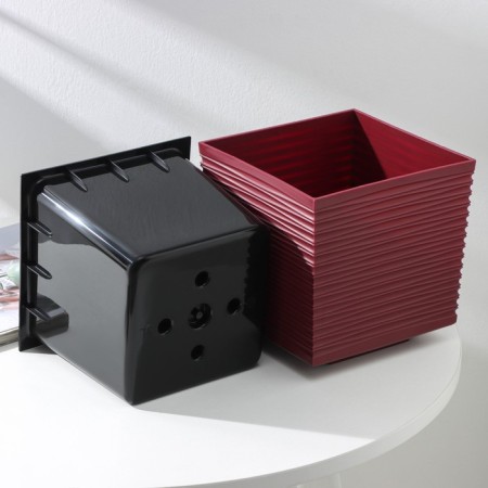 Kashpo with the insert "Style", 3 l, the color is dark cherry-3