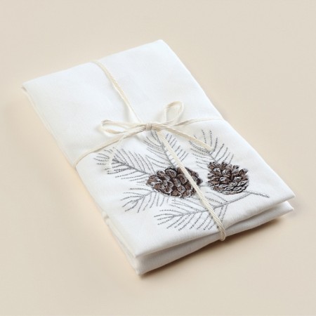 Apron kitchen with embroidery SL Home "New Year" 60x70 flax 100%-11