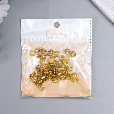 Set of decorative cloves "Gloss" set of 100 pcs gold 0.9x0.9 cm-4