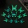 Magnet Plastic shines in the dark "Blue butterflies" double wings set 12 pcs