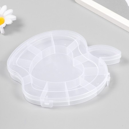 Casket Plastic for the little things "Apple" Transparent 12 compartments 16.5x15.5x2.5 cm-1