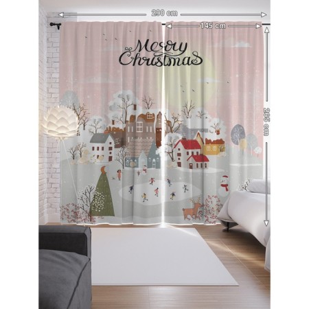 Photostes "Morning at Christmas", Saten, size 145x265 cm, 2 pcs