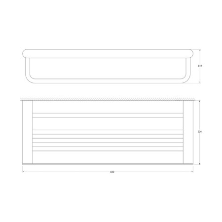 Shelf for towels with a rod 60 cm black artwelle-1
