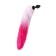 Anal plug with a white-pink tail, silicone, black color, 45 cm, d = 2.7 cm