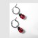 Earrings "God-Korovka", the color is red-black in silver