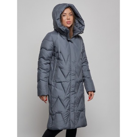 Coat insulated winter female, size 46, dark blue color-5