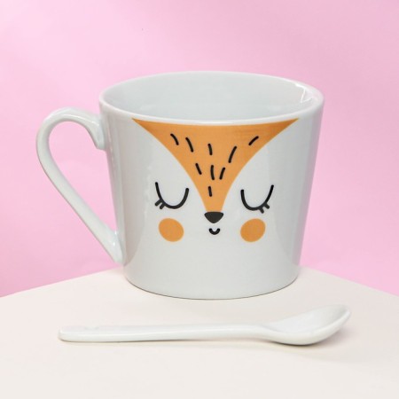 Gift set "Fox": a mug of 180 ml, spoon