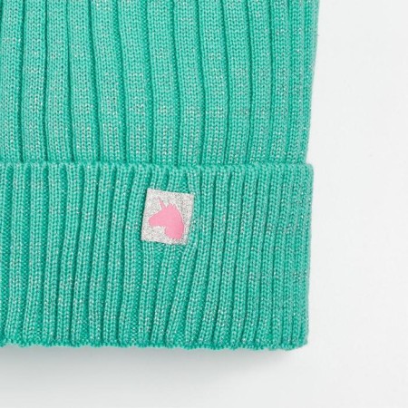 Hat for girls, mint color/unicorn, size 52-56-1