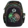 Frame backpack 39 x 29 x 17 cm, Across 410, filling: bag, pencil case, black/green ACR22-410-1