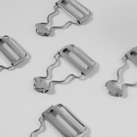 Basement for overalls, 25 mm, 10 pcs, silver color