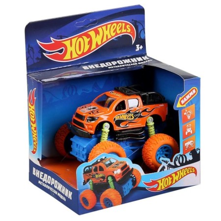 Metal machine “Hot Wheels SUV” 12 cm, inertia, suspension, light and sound effects