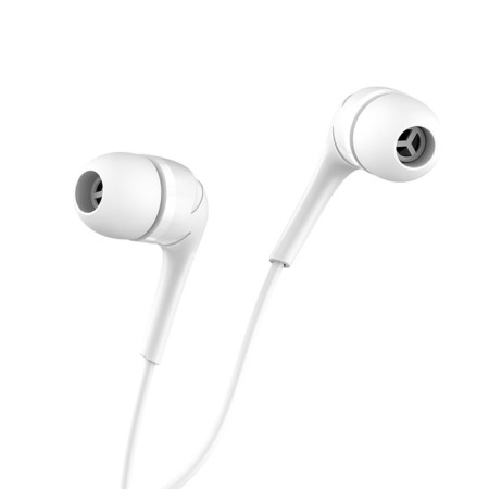 Hoco M40 headphones, wired, vacuum, microphone, jack 3.5 mm, 1.2 m, white-2