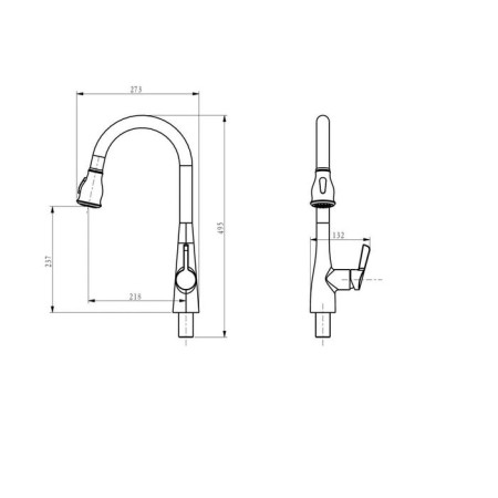 Kitchen mixer d & k rhein.schiller DA1462501, one -legged, with a drawer, chrome-1