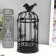 Climb metal 1 candle "Bird and a cage with butterflies" black 21.5x10x10 cm
