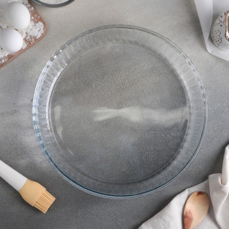 A set of round utensils from heat -resistant baking glass Borcam, 2 items: 1.6 liters, 2.6 liters-2