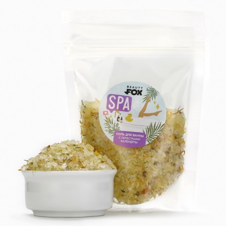 Bath salt with calendula petals, 150 g, Beauty Fox
