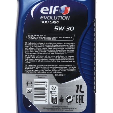 Motor oil ELF Evolution 900 SXR 5W30 A5/B5, SL/CF, synthetic, 1 liter-2