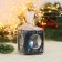 Christmas ball D-5 cm "Christmas trees" manual painting, blue
