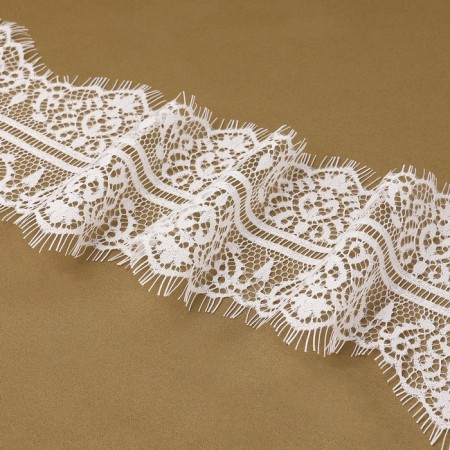 Lace cilia, 105 mm × 9 ± 0.5 m, in bobin 3 pcs 3 m, white color-2