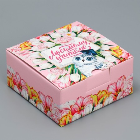 Box Gift team, packaging, “Favorite teacher!”, 15 x 15 x 7 cm-1