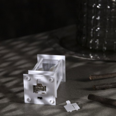LED figure “White Lantern with candles” 5.5 × 13 × 5.5 cm, plastic, batteries AG13x3, glow warm white-2