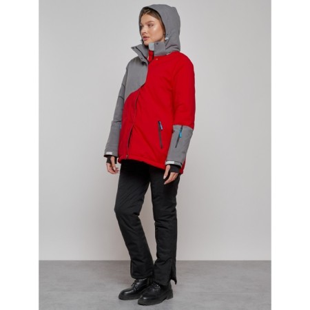 Ski jacket women's winter, size 54, red color-8