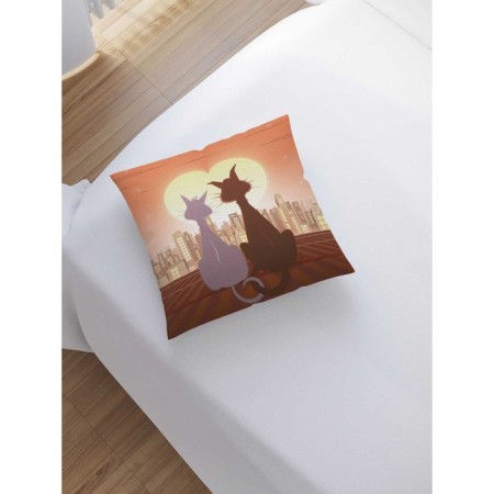 Decorative pillowcase "Love of cats", on a zipper, size 45x45 cm-1