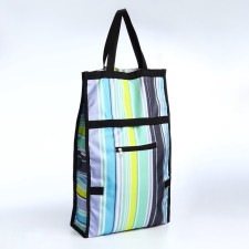 Folding bag on Velcro, 2 wheels, colorful color