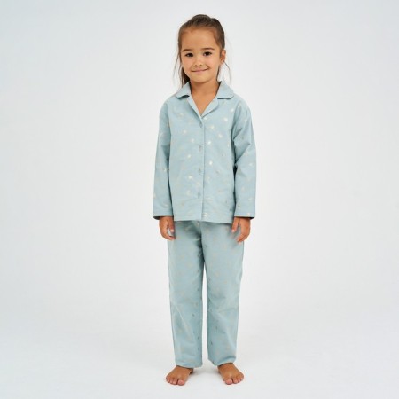 Pajama nursery from a flannel (shirt, trousers) KAFTAN "Dandelions", height 134-140, mint