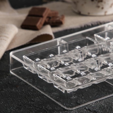 Form for chocolate and sweets "Kinder", 14 cells, 20 × 12 × 2.5 cm, cell (8.3 × 2.1 × 1.2 cm)-1