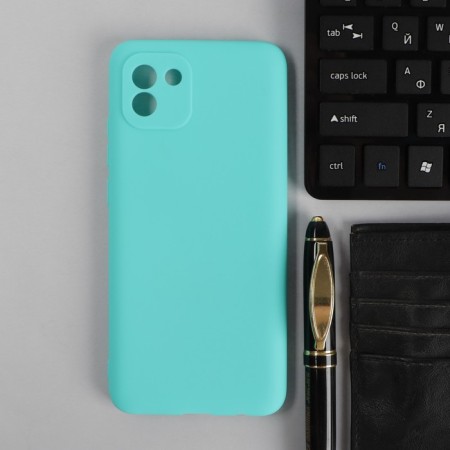 Pero cover for Samsung A03, silicone, turquoise