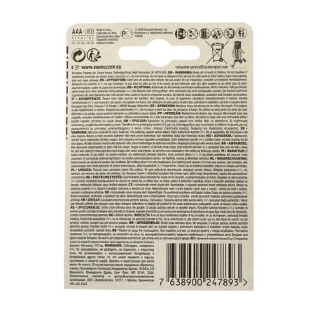 Battery Alkalin Energizer Alkaline Power, AAA, LR03-4BL, 1.5V, blister, 4 pcs.-3