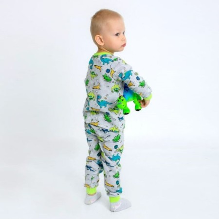 Pajamas for the boy "Elf", gray color, height 104 cm-2