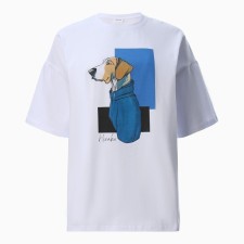 Women's T -shirt Minaku: Exclusive Print, white color, size 50