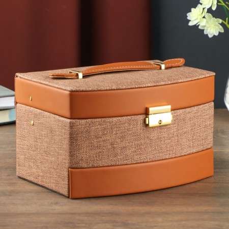Casket to the leatherette for decorations chest "Chocolate" Combined 13x15x21.5 cm