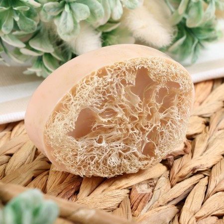 Massage soap with Luffa "Vanil" 100 g "Dobroparov" Beige-1