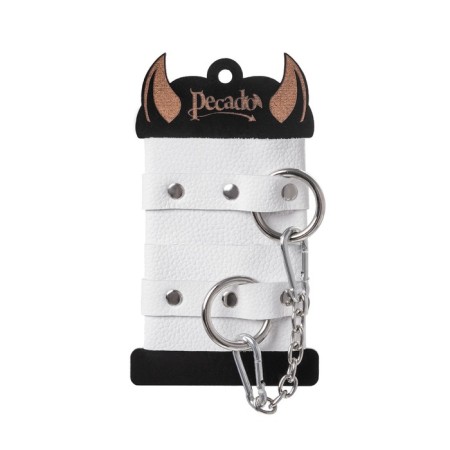 Handcuffs Pecado BDSM, soft with grirts, genuine leather, white-6