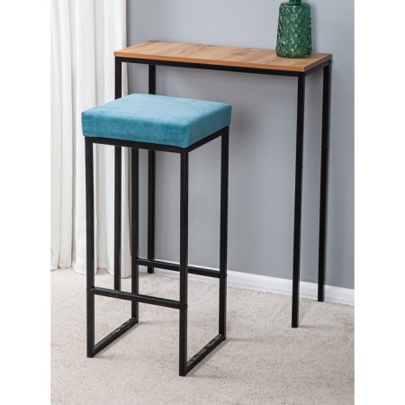 Bar FRAME, 356 × 336 × 811 mm, velor, blue / black metal color-1