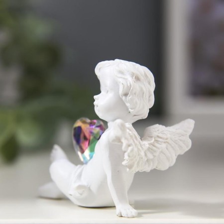 Suvenir Polystone "Snowty Angel Crystal Heart" 5x6x3 cm-1