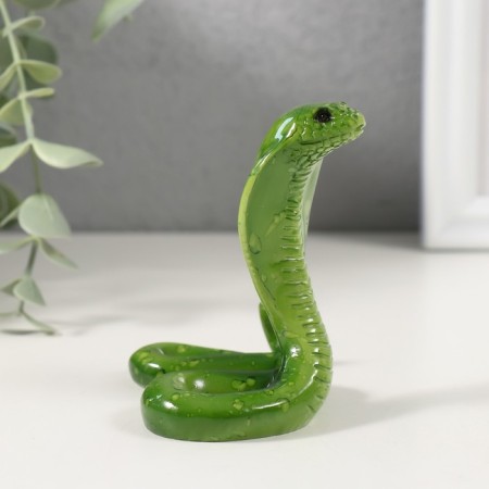 Souvenir Polystone varnish "Green Cobra" 8x6x8.7 cm-2