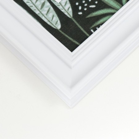 Photo frame plastic, textiles on 4 photos "Tropical leaves" with clothespins, white 60x30 cm-1