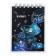 Notepad A7, 40 sheets, in a cage, on a crest, "Cosmos", cover coated cardboard, selective twin-lak, offset 65, 6B, mix