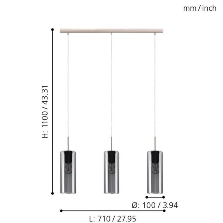 Selvino 3x15W chandelier E27-1