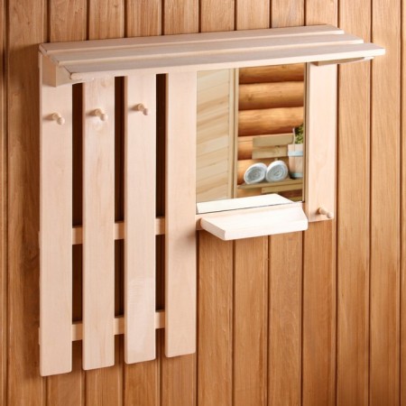Shelf hanger with a mirror, large, 3 hooks-3