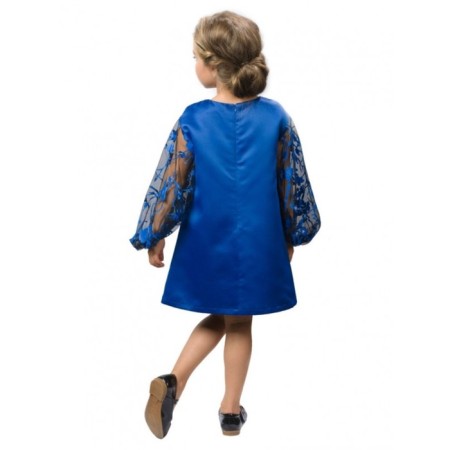 Dress for girls, height 98 cm, indigo color-1