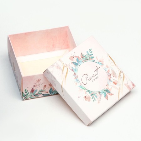 Folding box, "spring wreath" 10 x 10 x 5 cm-4