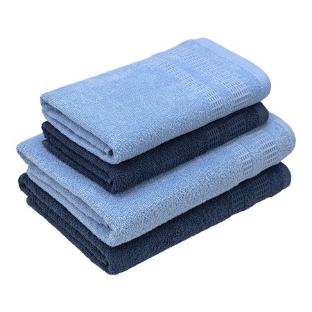 Set of towels "Pamir", size 50x80 cm - 2 pcs, 70x130 cm - 2 pcs, color blue-1